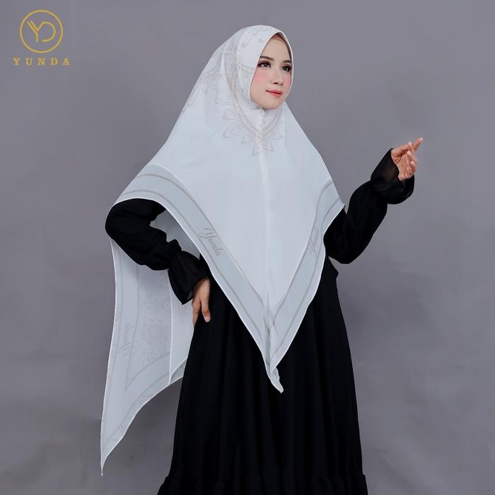 YUNDA Khimar Printing Ceruty Babydoll 2 Layer pola pari Y02 Muslim Jilbab Wanita Kerudung Syari