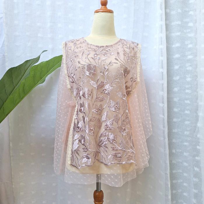 Kimaya cape outer vest rompi tile - outer tule doty outer vest brukat kekinian