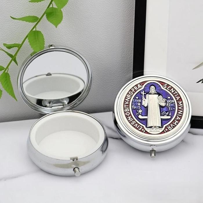 Piksis Katolik Hosti Kotak Rosario Souvenir Benda Rohani Gereja Misa Ekaristi