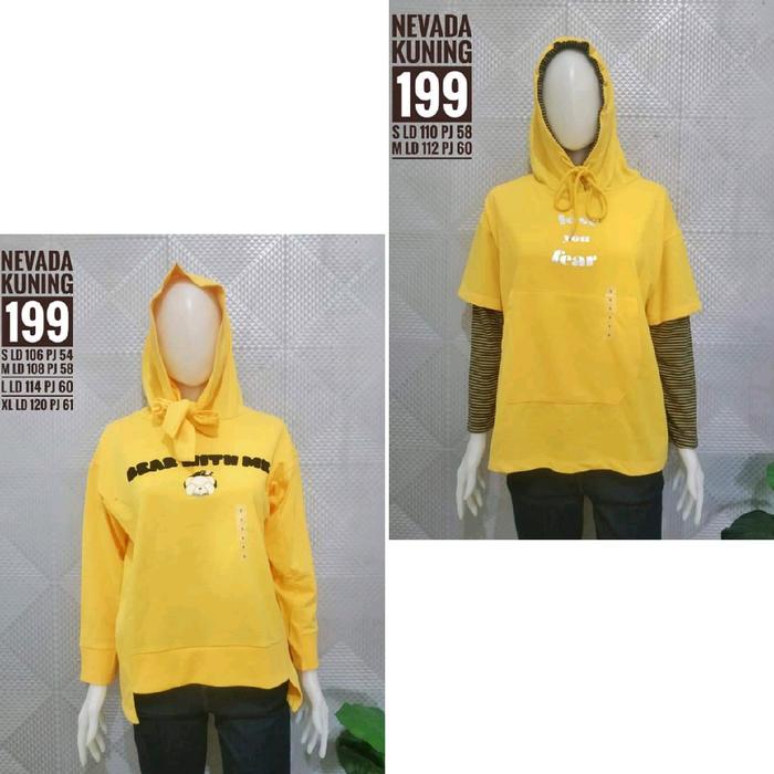KAOS HOODIE WANITA LENGAN PANJANG BY NEVADA