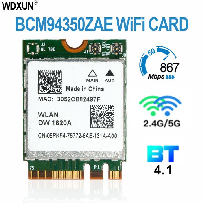 DW1820A BCM94350ZAE BCM94356ZE 802.11ac BT4.1 867Mbps wifi Adapter