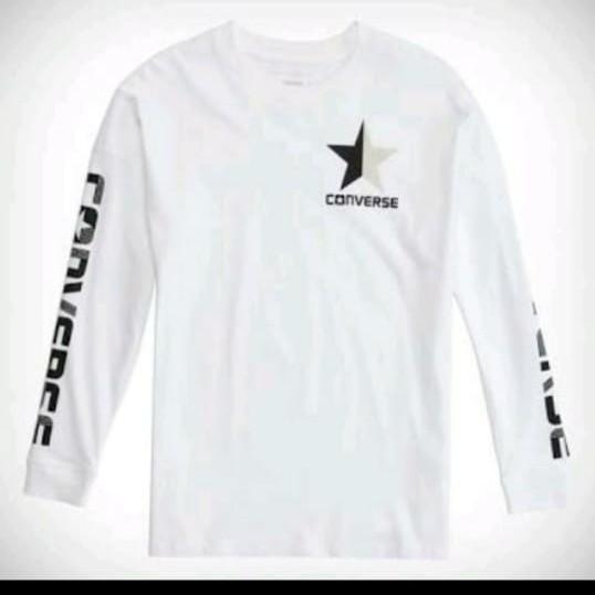 KAOS BAJU LENGAN PANJANG FASHION BRANDED CONVERSE COMBED 30S READY S M L XL XXL