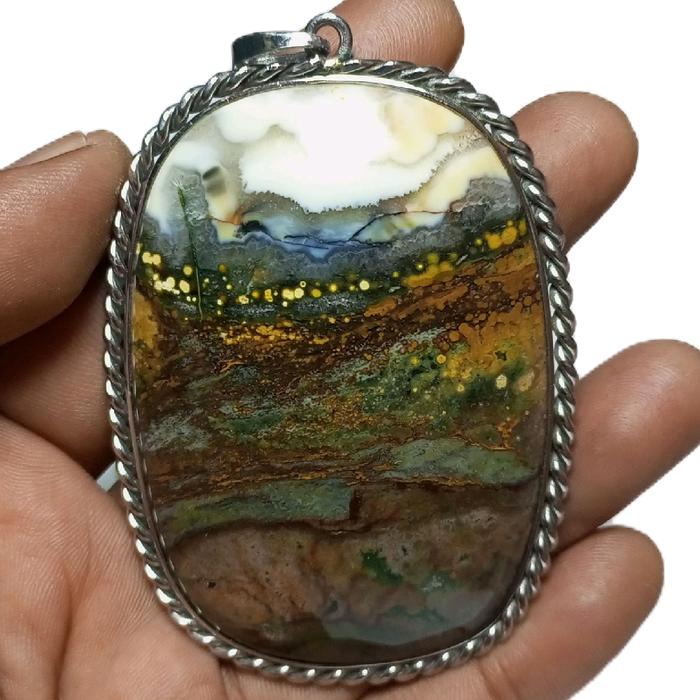 liontin batu gambar motif lukisan alam material lordok klawing batu akik gambar lukisan alam dimensi
