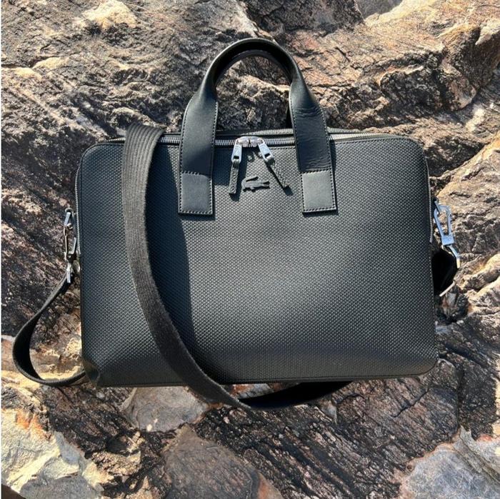 LACOSTE Chantaco Leather Laptop Bag - LIKE NEW - Tas Kerja Kulit Premium. NOT T*mi C*ach Boss S*mson