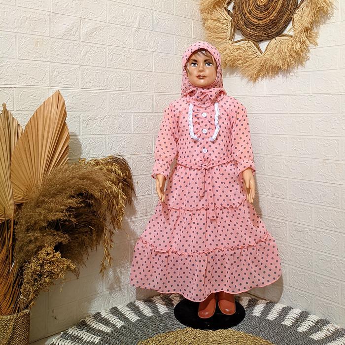 Gamis Polkadot Terbaru Ceruty Terlaris Anak Perempuan Usia 1 - 2 ½ Tahun