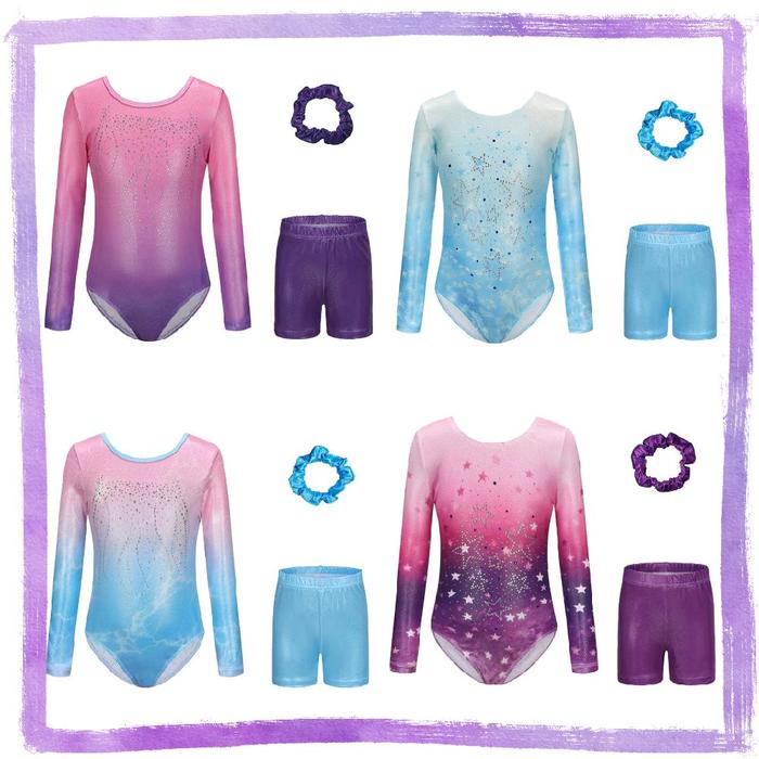 (READY STOCK 188) Leotard Senam, Gymnastic, Ritmik dan Ice Skating anak perempuan 5-16 tahun, baju g