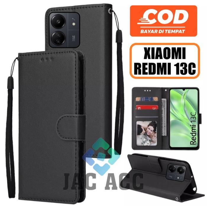 DOMPET HP PREMIUM UNTUK XIAOMI REDMI 13C NEW 2023 LEATHER FLIP WALLET CASE HP PREMIUM UNTUK XIAOMI R