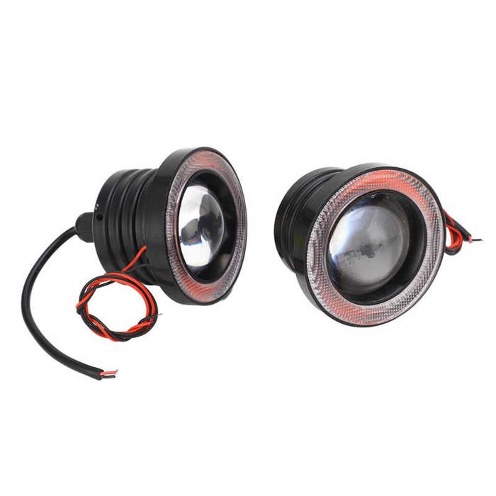 Round LED Fog Light Bulbs High Brightness Angel Eye Projector Lamp