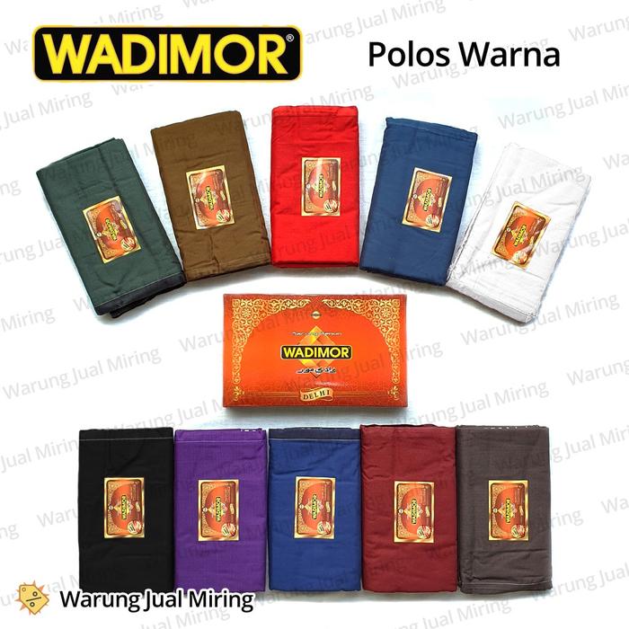 Sarung WADIMOR Polos Warna Tumpal Salur Garis Kain Tenun Dewasa Pria Cowok Sholat Santri Pesantren M