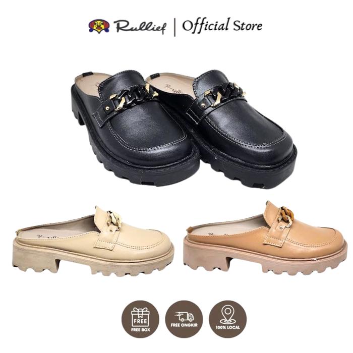 Rullief FDS 179 - Wedges Korean Style Sepatu Sandal Korea Selop Casual Semi Formal