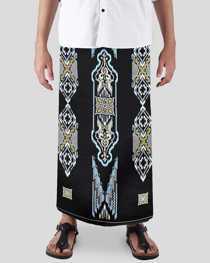 Sarung Mangga Gold Kembang DGW Hitam Kuning GKDGW42