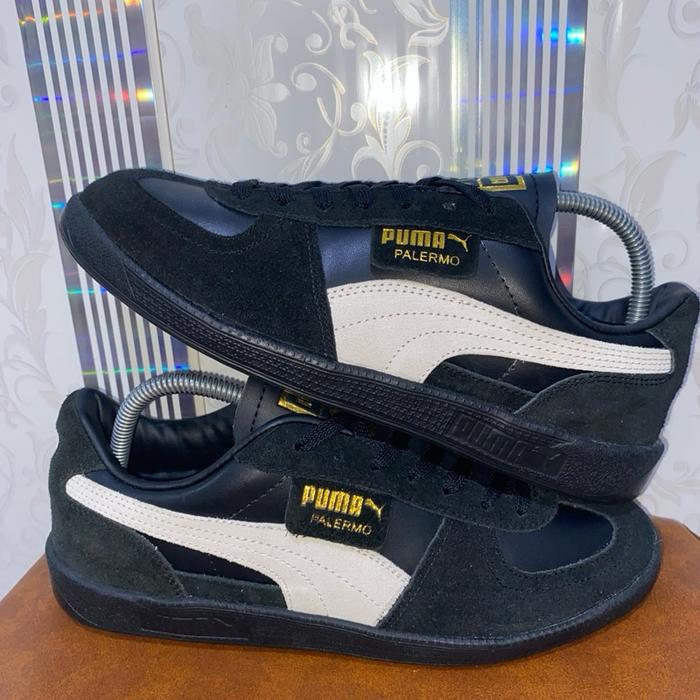 Sepatu Sneakers Casual Puma Palermo Black List White Suede