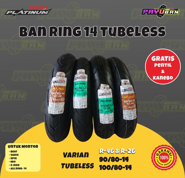 Ban Corsa Platinum Ring 14. Sesuai untuk Vario, Beat, Scoopy, Mio, Lexi