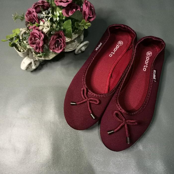 Flatshoes Wanita Material Kanvas - Hitam - Kerja