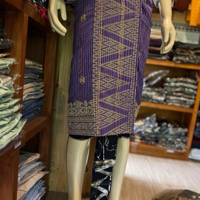 Kampuh/saput endek bordir semi songket/rebong/murah/motif terbaru/best seller/ungu/abu/hijau/magenta