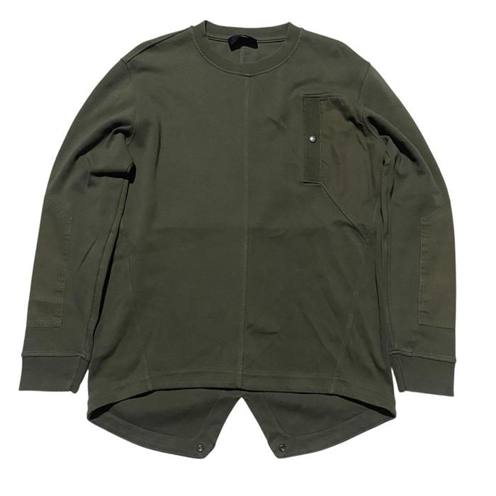 Diesel black gold pocket green olive crewneck