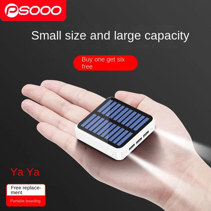 Senter LED 10000 MAH Pengisian Daya Matahari Tipe C Pengisian Daya