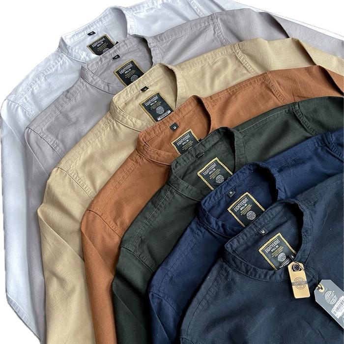 Kemeja Koko Pria Lengan Panjang Brill Eighty Eight Bahan Katun Sigaret Kualitas Premium