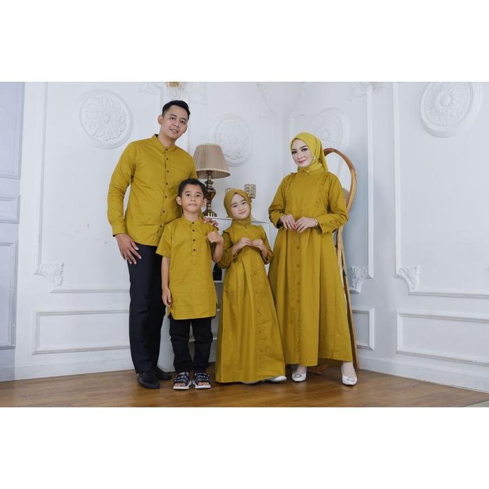 Sarimbit Keluarga Warna Lemon Ceria | Baju Seragam Keluarga Muslim Stylish