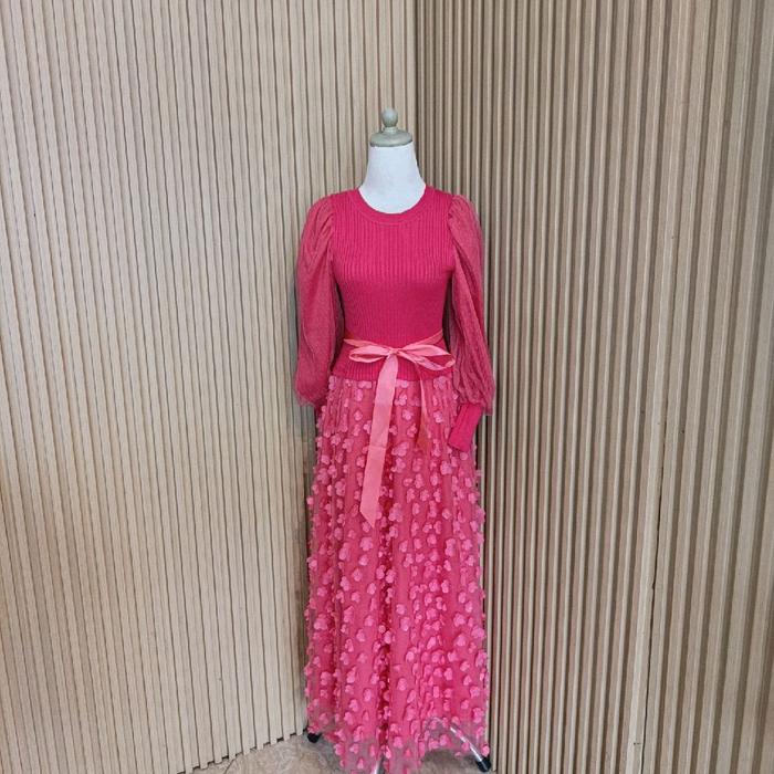 farasya dres knit improt mix tile lembut ld 90-120cm pj 135cm