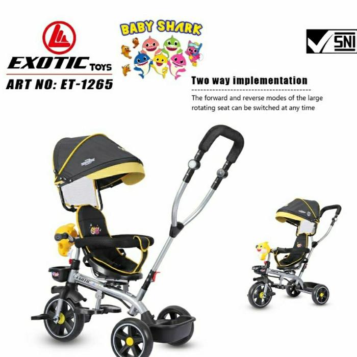"Jual Produk sepeda Roda 3 stroller Exotic ET 1265 Baby shark ''