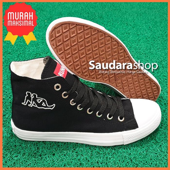 SEPATU RUNNER 702 BLACK WHITE HC / SEPATU RUNNER 702 HITAM PUTIH HH BEST SELLER