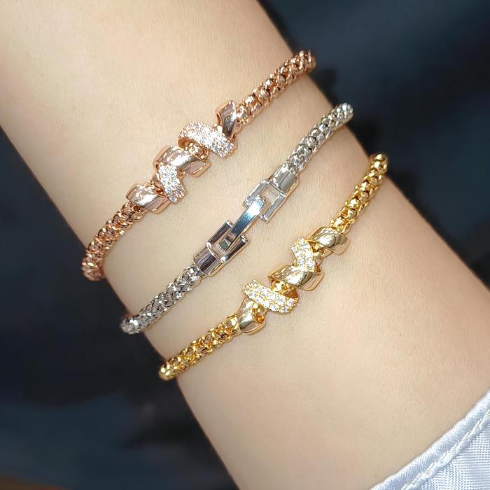 Gelang Rantai Tebal Lilit Tengah Permata GLR-470 VR