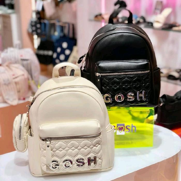 [Bisa COD] Tas Ransel Backpack Gosh Original New art 665 Black Off White