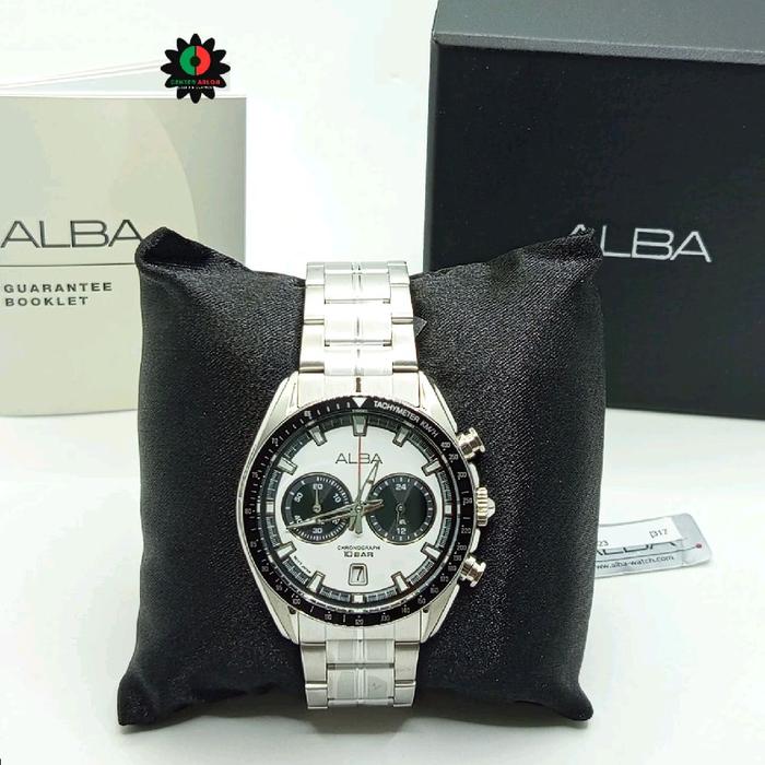 JAM TANGAN ALBA PRIA  AL  A4B043X1 QUARTZ   CRONOGRAPH  dial putih