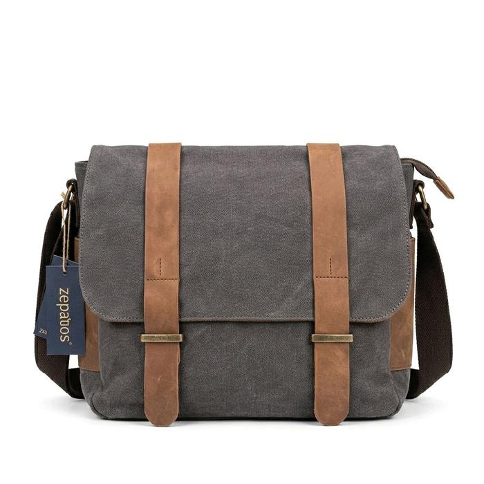 Tas Selempang Pria Wanita Kanvas Premium – Vintage Messenger Bag Zapatos, Stylish & Multifungsi