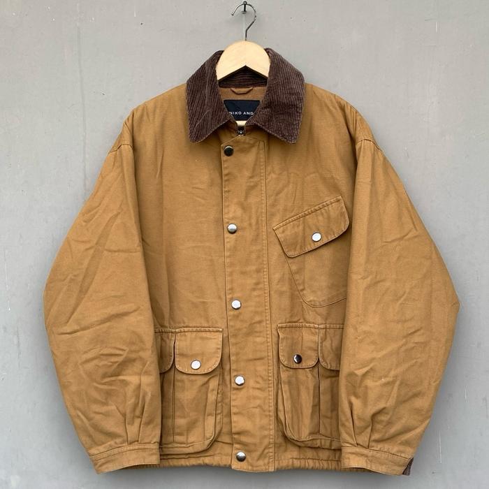 Jaket Multipocket Utility Tactical Duck Canvas Corduroy Collar Hunting Active Detroit Jaket Pria den