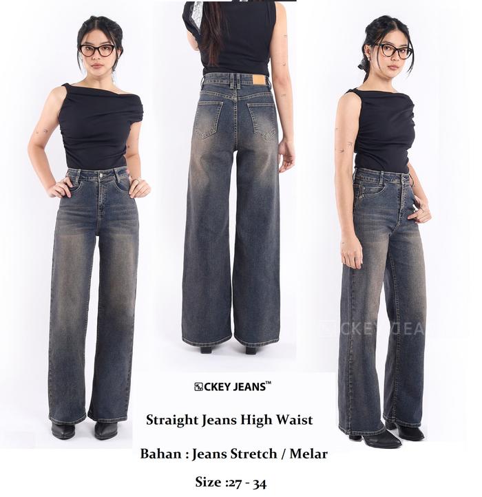 Ckey Straight Jeans High Waist / Loosev Jeans Highwaist / Ckey Jeans