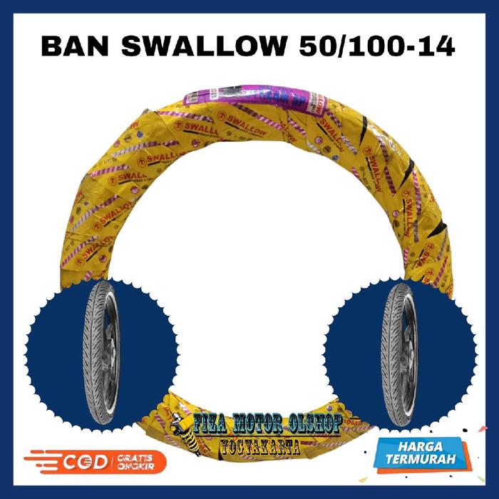 (Original) Ban 50/100-14 Swallow Original NOS Ban Luar 50/100 Ring 14