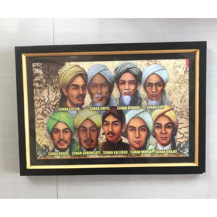 TERLARIS Hiasan Dinding Cetak Poster Walisongo Plus Bingkai Uk35cm X 53cm READY
