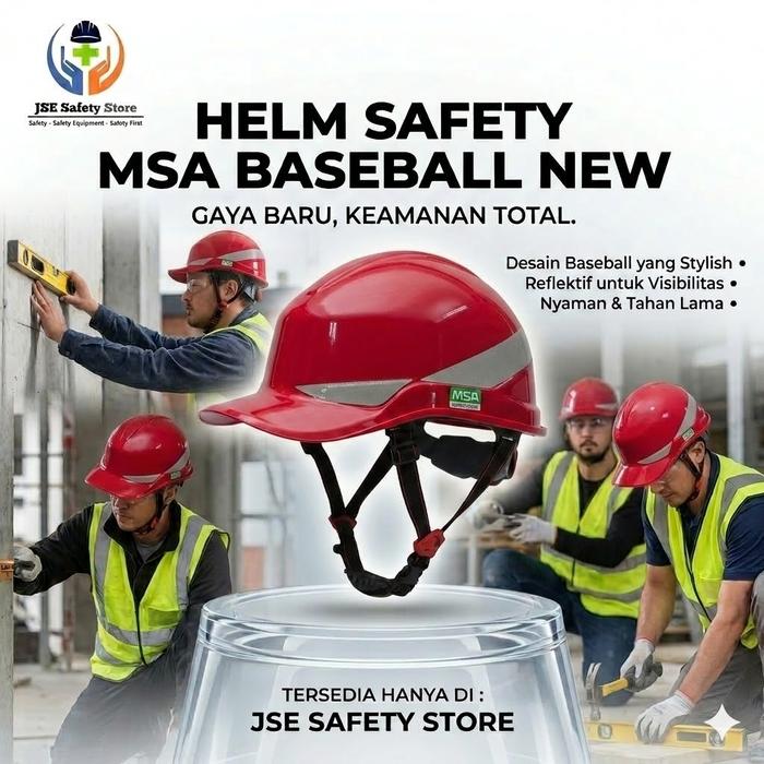 Helm Safety MSA Lokal Baseball PP / Helm Safety Persamaan Delta Plus / Topi Safety Murah / Helm MSA