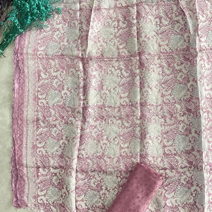 Batik ayunda / kain batik cap / bahan viscose motif 2 kelir pastel / set viscos