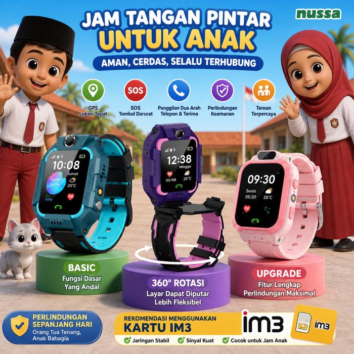 Q19 kids Smartwatch Jam anak telepon anak Gps Digital Smartwatch anak Waterproof IP67 Anti Air VC Bi