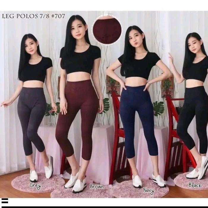 5pcs Celana Legging Wanita Polos Panjang Ukuran 3/4, Adem Dipakai,Bisa CODan Hitam Pendek