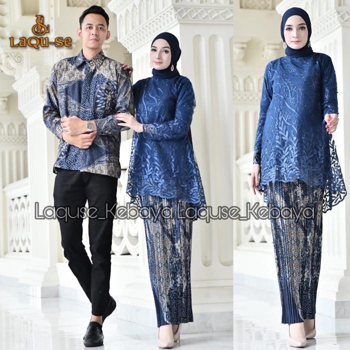 Set Kebaya Couple Kemeja Batik Lengan Panjang Couple Kebaya Tulle Stelan Couple Kondangan Couple Pes