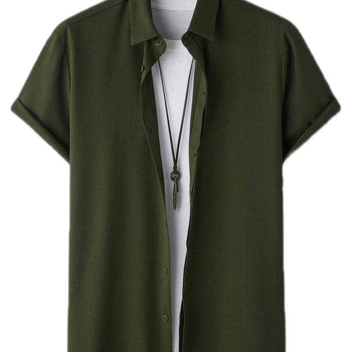 Manfinity Homme Men Solid Button Up Shirt