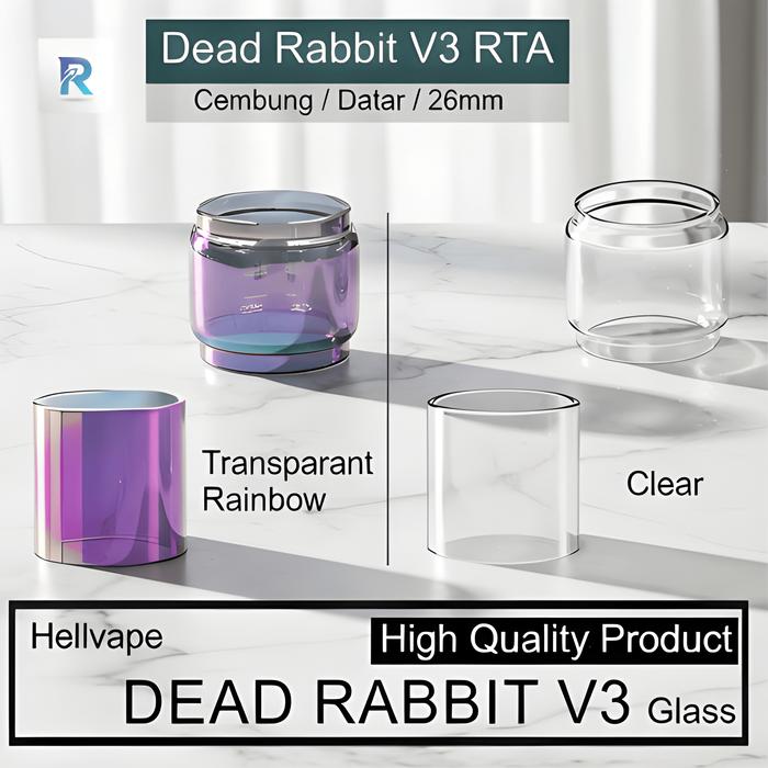 Istimewa DEAD RABBIT V3 RTA Replacement Glass | kaca tabung pengganti gelass Clear