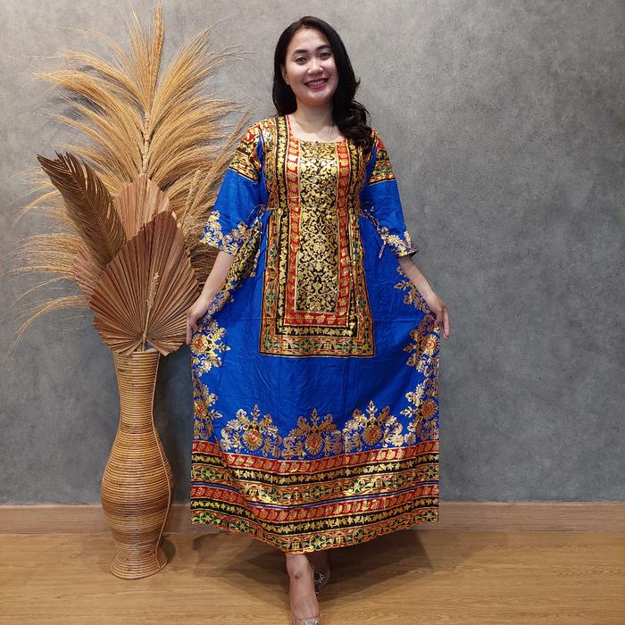 Kartika Batik Home Dress Foil  Jodha  0077 Longdress Tali 4 Lengan 3/4 Rayon Premium Busui Hijab Fri