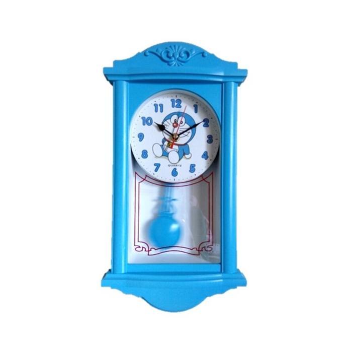Jam Dinding Bandul Hello Kitty Minion Doraemon FREE BATERAI
