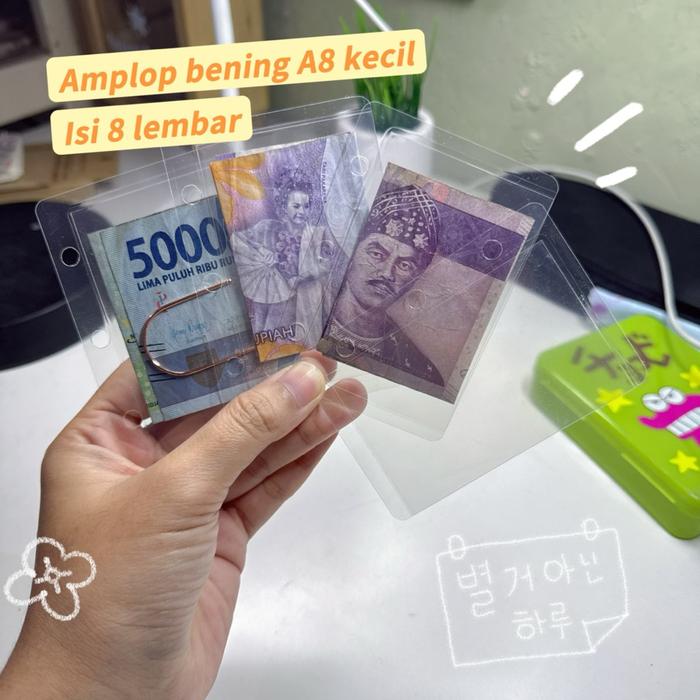 ISI 8 lembar cash envelope binder A8 bening