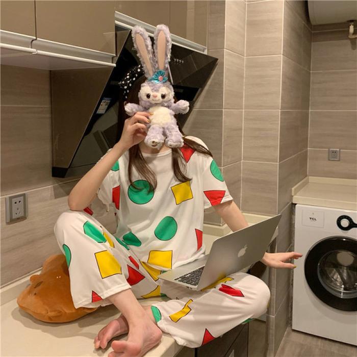 NEW Pijama Sin Chan Man Pajama Sinchan Cotton Summer Short Sets Japanese Pajamas for Couples Man and