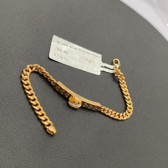 gelang rantai plat kadar 375%