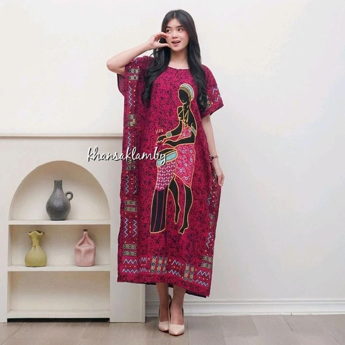 Daster Kekinian Lowo Kelelawar Motif Etnik AFRICAN Daster Tidur Rumahan Bahan Rayon Bali Premium