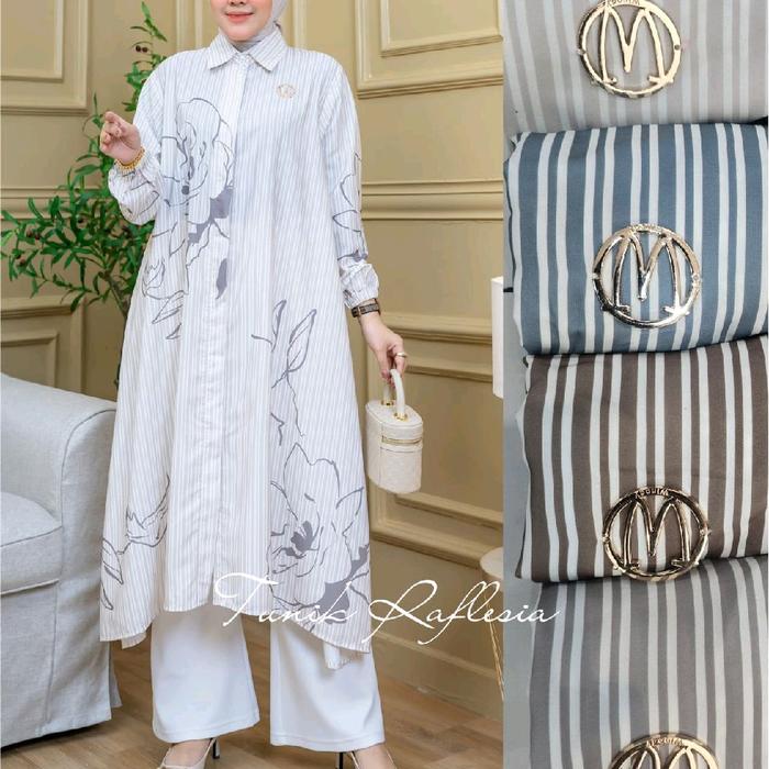 Tunik raflesia winody/update fashion terbaru winody atasan wanita panjang kekinian wudhu friendly Ld