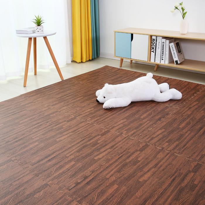 Wooden Baby Play Puzzle Mat EVA Foam Soft Floor Splicing Interlocking