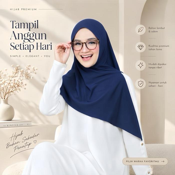 Qiana Hijab - Hijab Segitiga Instan Jersey Zoya Premium | Jilbab Instan Wanita Muslimah Lembut Nyama